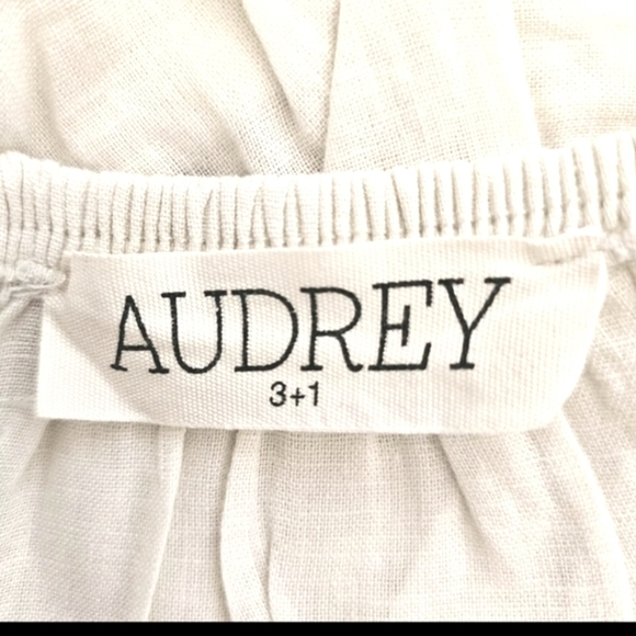 Audrey 3+1 Linen Blend Boho Wide Leg Off Shoulder Ruffle Ivory White Jumpsuit, S - Picture 14 of 15